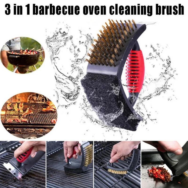 BBQ Grill Brush Multifunctional Grill Scraper Ergonomic Barbecue Brush Heavy-Duty Scrubber Grill Brush For Outdoor Camping Grill