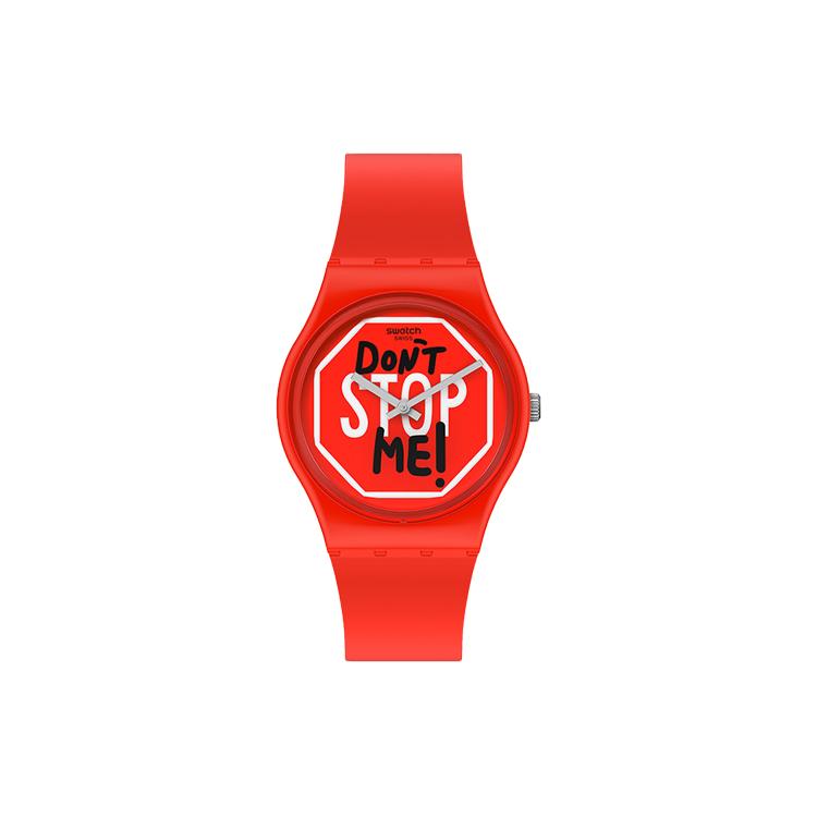 SWATCH Unisex 39.2mm Orange Watch GR183 GR183 Red Watch Dial