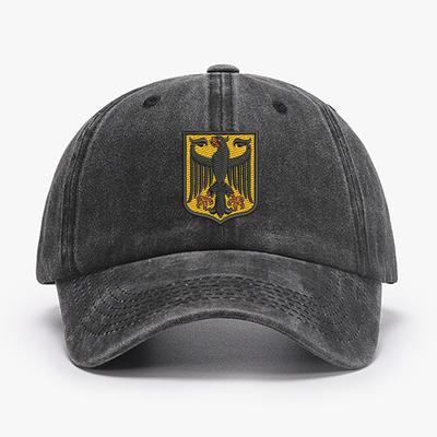 Deutschland Germany Coat Of Arms Shield Embroidery Vintage Men Baseball Soft Cotton Washed Soft Dad Cap Hats