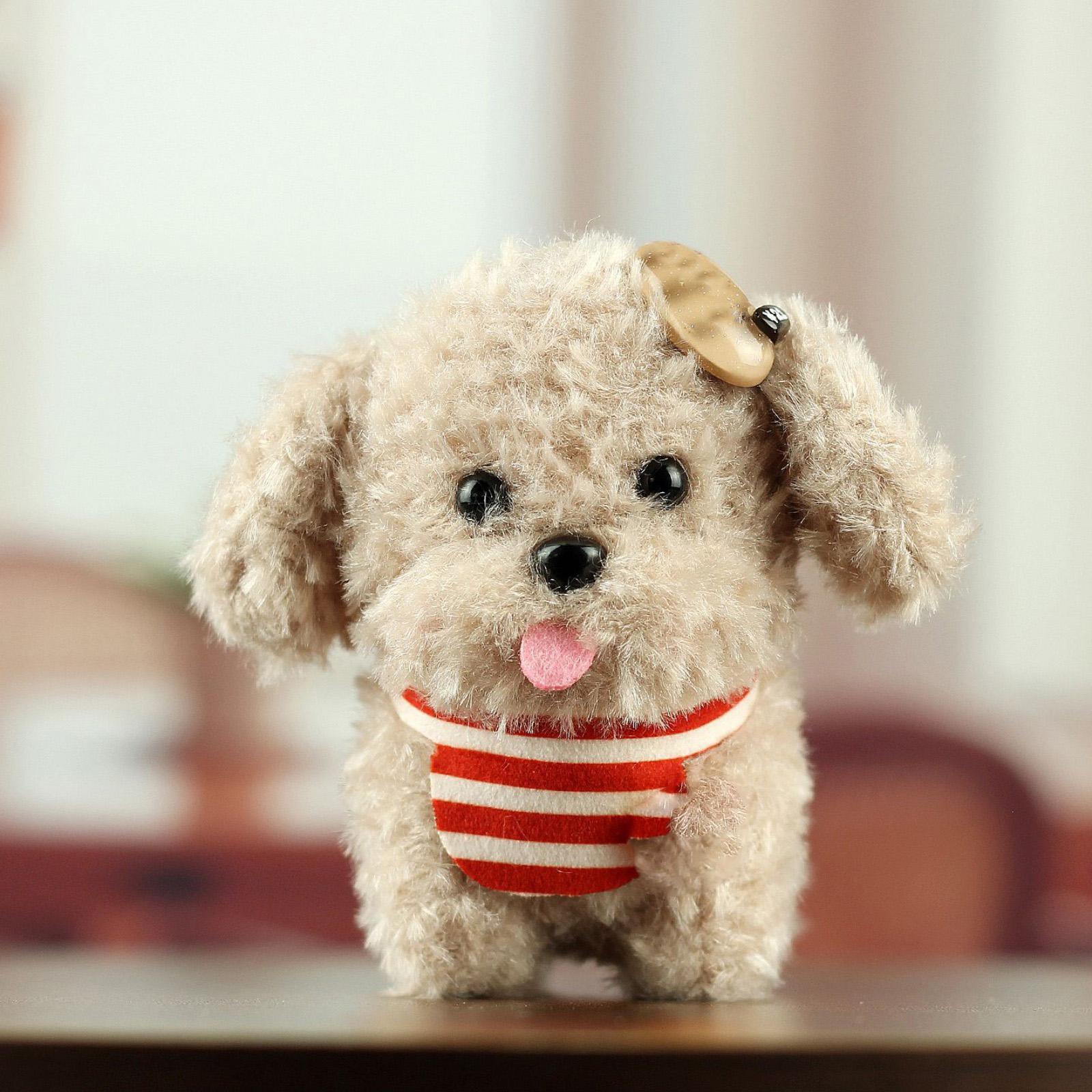 

Plush Toy Soft Stuffed Animal Doll Cartoon Character with Striped Shirt and Bow for Home Bedroom Office Decoration Gift One Size коричневый