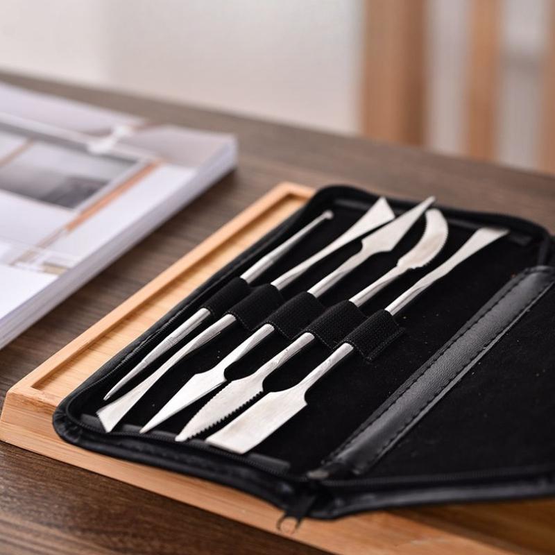 Ceramic Stainless Steel Carving Knife 5-piece Set Bring Tool Kit Portrait Sculpture Clay Sculpture Knife Ceramics Sculpting Tool