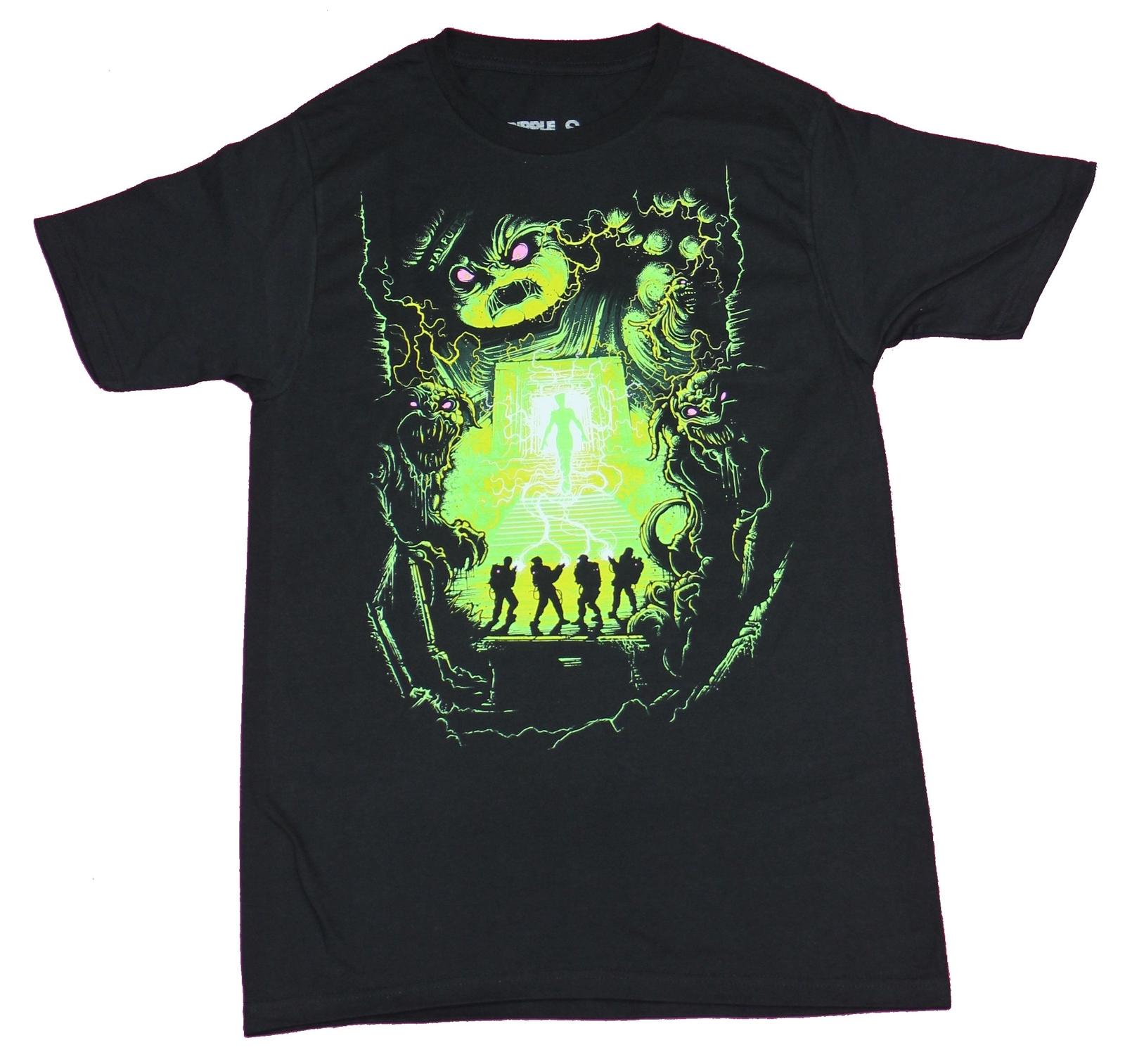 Ghostbusters Adult New T-Shirt - Proton Green Stay Puff Roof Battle XL