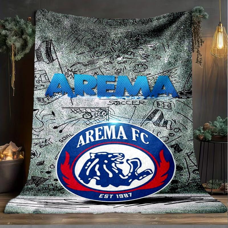 1PC Arema Football club Printed Soft Flannel Blanket Throw for Adult Bedroom Living Room Sofa Camping Travel Fan gifts Christmas Gifts