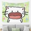 Cute Cartoon Cat Tapestry Wall Hanging Funny Animal Print Kawaii Cat Decor for Bedroom Living Room Apartment Art Textile Whimsic