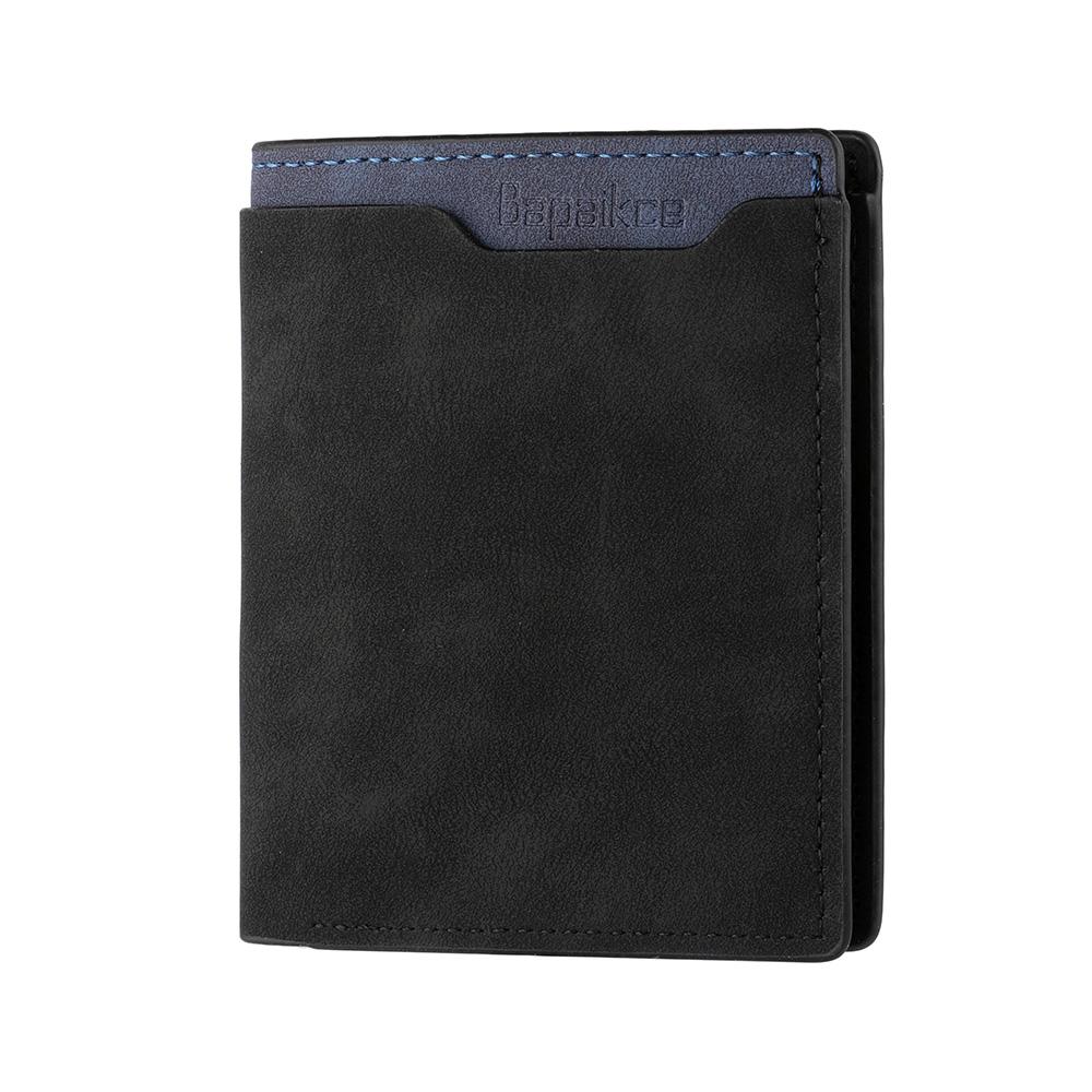 Men's Fashion Short Wallet Multi-Card Holder Vertical PU Leather Vintage Men's Wallet