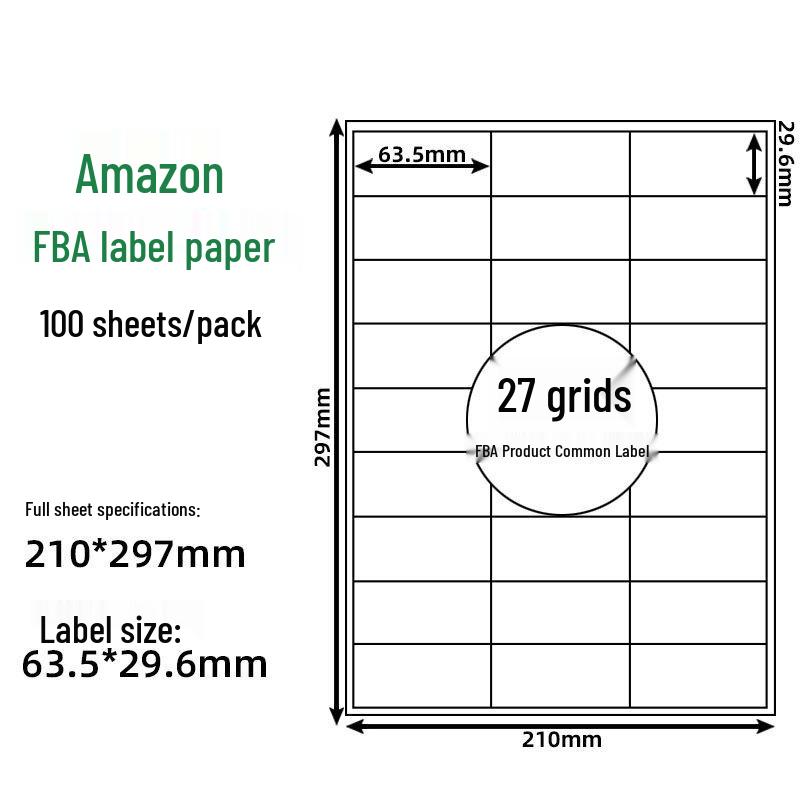FBA Self-Adhesive Label Paper, 30 Grids, 6 Grids, 40UP44, 212427 Grids.