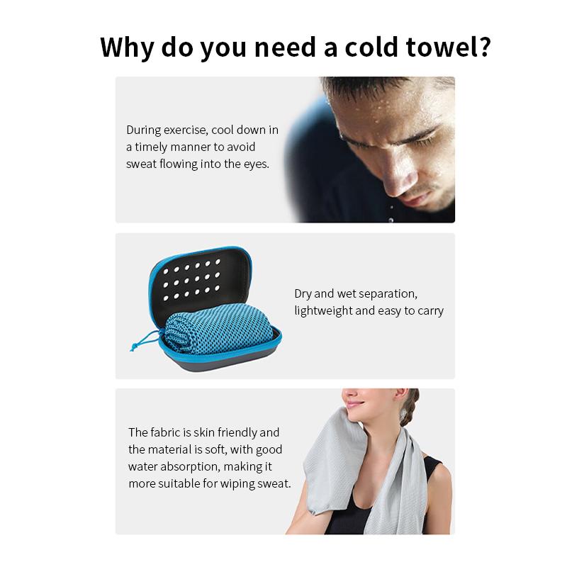 Portable Cool Towel Quick Dry 30x90cm Colorful Small Silicone Bag Summer Quick Cool Towel for Women Men Sports Outdoor