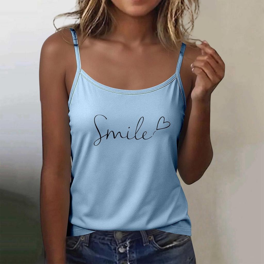 Women's Basic Sleeveless Slim Fit Stretchy Camisole Tank Top with Round Neck and Adjustable Straps Suitable for Layering and Casual Wear