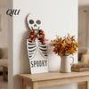 Entryway Halloween Decor Door Sign for Front Door, Wooden Ghost Pumpkin Black Cat Indoor Outdoor Ornaments Hanger Wreath, Rustic Farmhouse Welcome