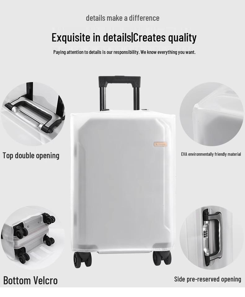 Thickened Transparent Travel Suitcase Cover: Waterproof, Dustproof, Scratch & Wear-Resistant for 20-30 inch Luggage