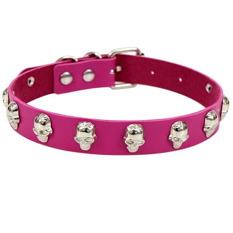 Fashion Punk Heart Skull Faux Leather Cosplay PU Leather Choker Necklace Skeleton Necklace Chocker Neck Halloween Jewelry gIft