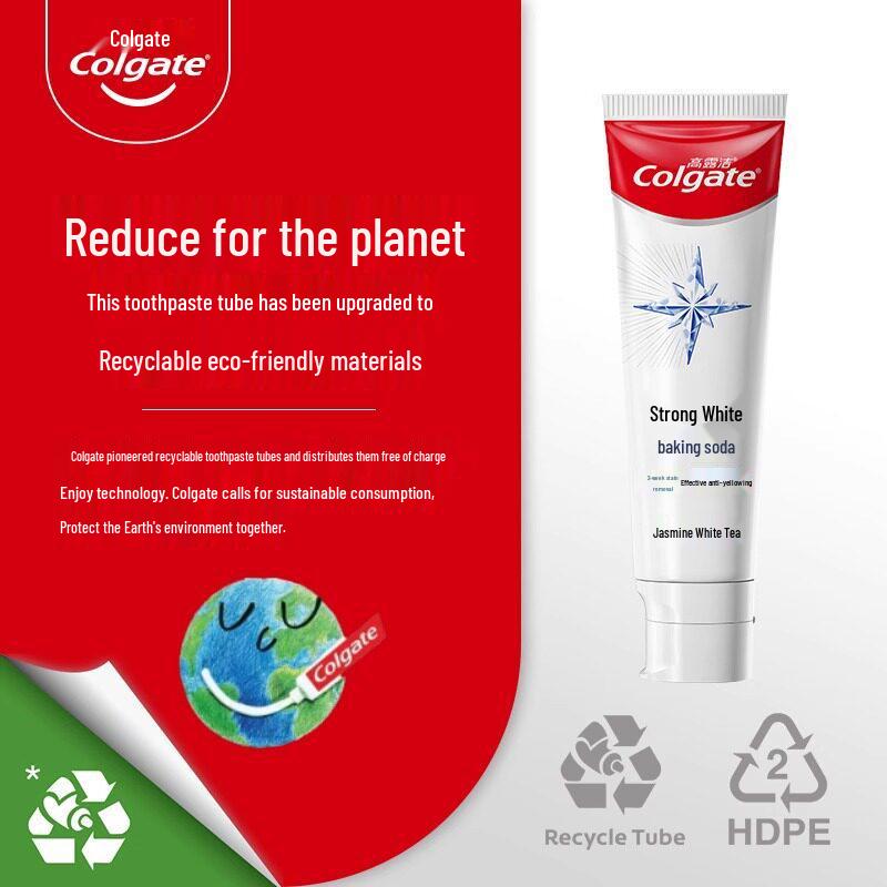 Colgate Strong White Toothpaste with Baking Soda & Jasmine Tea, 120g – Whitens Teeth, Freshens Breath, Removes Yellowing