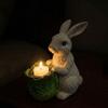 Heat Resistant Candle Holders Cartoon Resin Sculpture Landscape Bunny Ornaments  Dining Party