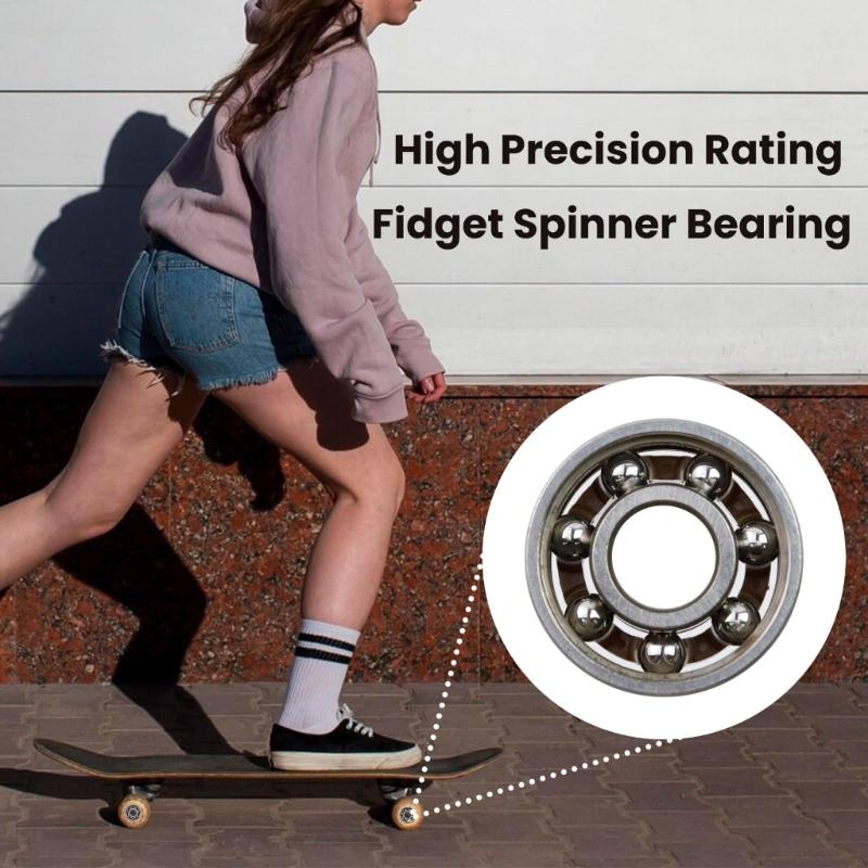 10Pcs Deep Grooves Ball Bearing High Precisions Steel Miniature Open Bearing Inline Skate Spinners Bearing Easy to Use
