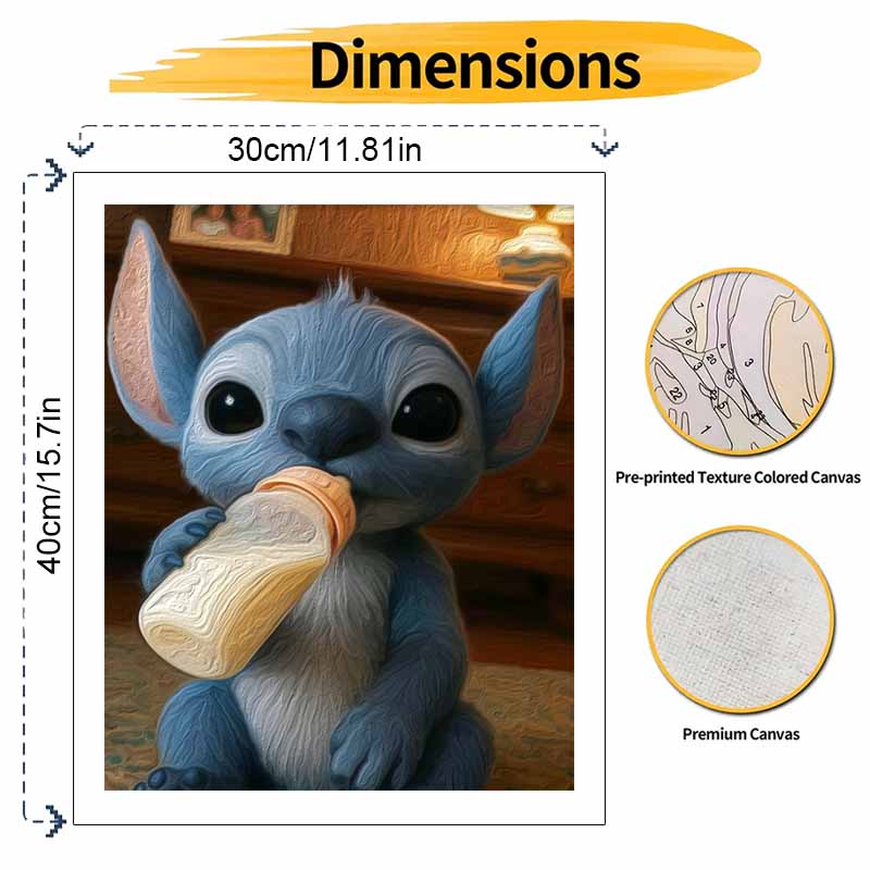 Disney Stitch Oil Painting Kit Canvas DIY Home Decor Gift