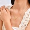 Dainty Zircon Bowknot Flower Heart Pendant Necklace for Women, Stainless Steel Gold Plated Charm Necklace, Chic Luxury Jewelry