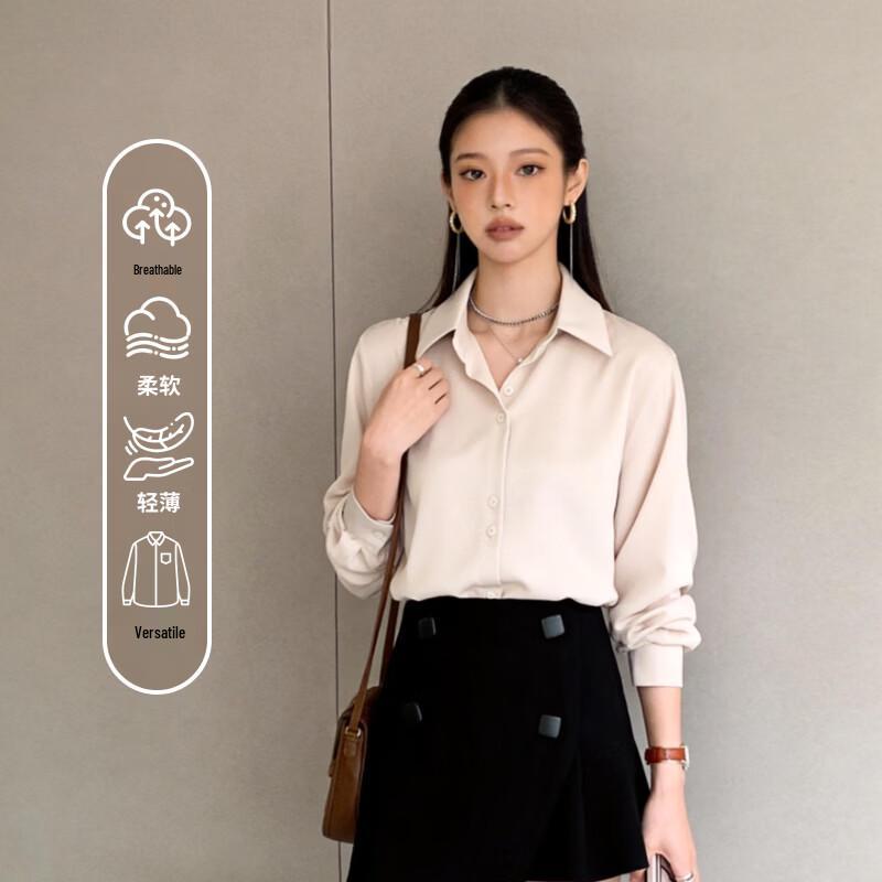 

Women s French Chiffon Long Sleeve Blouse L