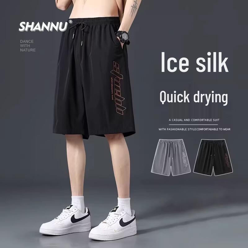 

SHANNU Men s Ice Silk Quick-Dry Sports Shorts 3XL