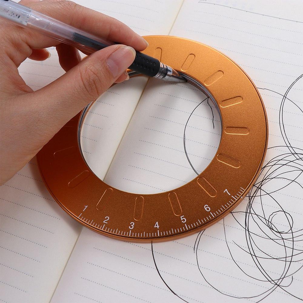 Creative Adjustable Circle Drawing Ruler Stainless Steel Rotatable Round Ruler Measurement Round Compass Stretch Ruler Gauging