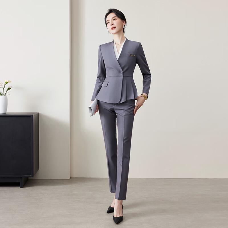 Women's Wrinkle-Free Professional Long-Sleeve Suit Set