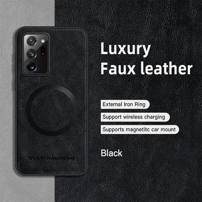 Classic Leather Wireless Charging For Magsafe Magnetic Case For Samsung Galaxy Note 20 Ultra Note20 Ultra Soft Back Cover
