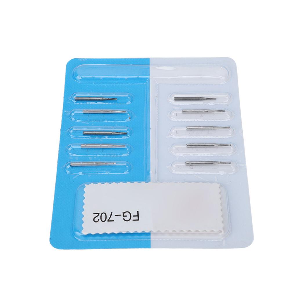 10pcs Tungsten Steel Dental Bur Replacement Dental Drill Bits Accessory for High Speed Handpiece 702