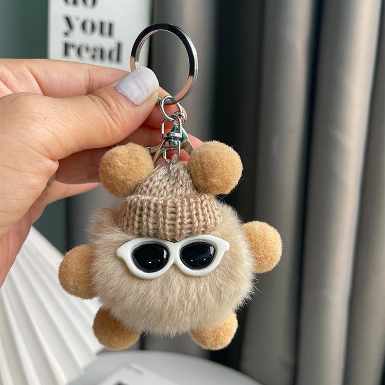 

Cute Imitation Rex Rabbit with Long Legs and Small Briquettes Car Keychain Pendant Plush Bag Pendant Gift Doll Doll хаки