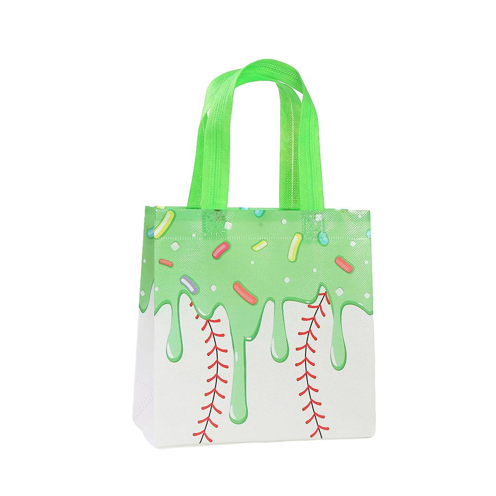 

10Pcs Sweet Ice Cream Theme Non-Woven Gift Packing Bag Doughnut Shopping Tote Bag for Kids Girl Birthday Baby Shower Party Decor 20X20X9CM