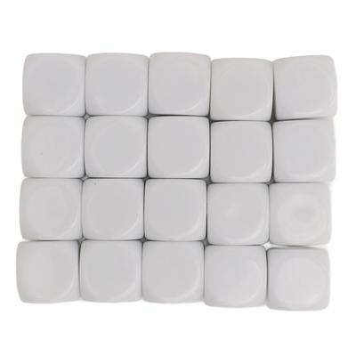 20 uds Dados Esquina Redonda en Blanco Plástico 16mm Juguetes Educativos Dados para Juegos de Mesa Fiesta