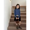 Kids Girls Long Sleeve Solid Ruffle Collar Casual Inner Base Layer Top