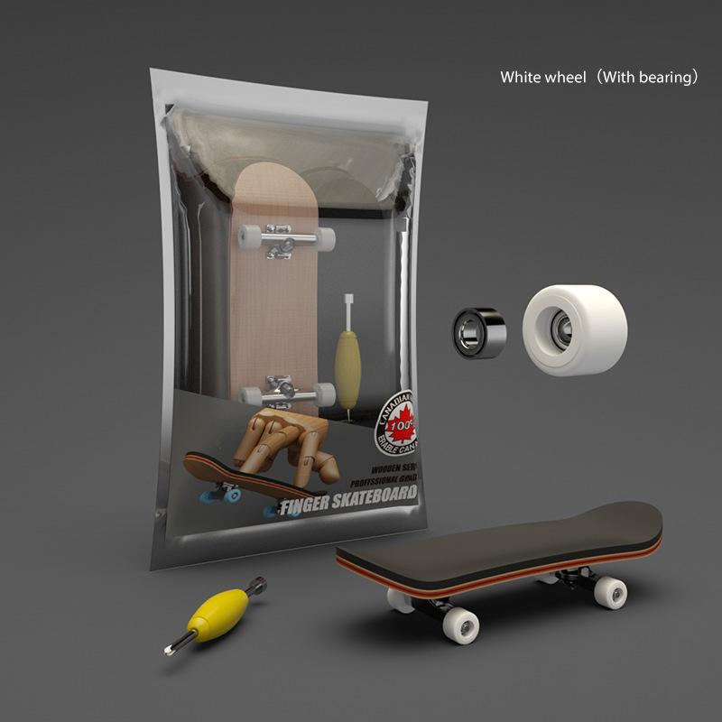 1Set Finger Skateboard Wooden Fingerboard Toy Professional Stents Fingers Skate Set Novelty Children Christmas Gift Puzzle Toy