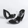 Fashion Summer PVC Transparent Open Toe Women Slippers High Heels Party Dress Slide Shoes