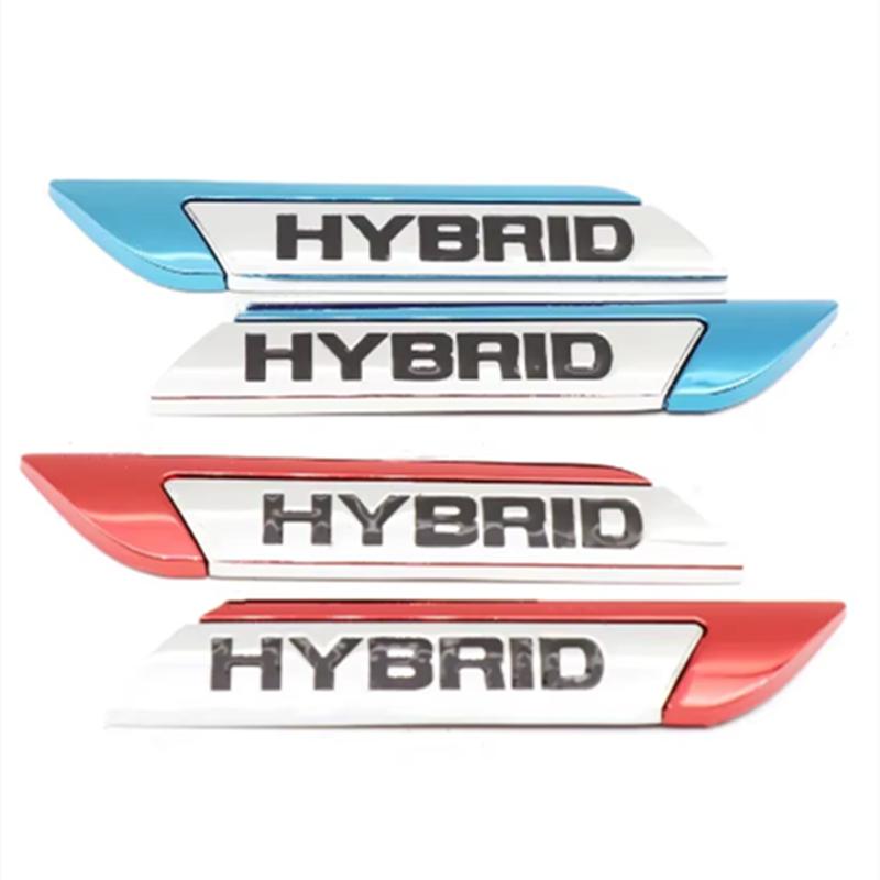 1 Para 3D Metalowe HYBRYDOWE Logo Błotnik Boczny Emblemat Samochodowy Odznaka Naklejki Naklejki Do Toyota Prius Camry Rav4 Crown Auris C-HR Yaris Prado