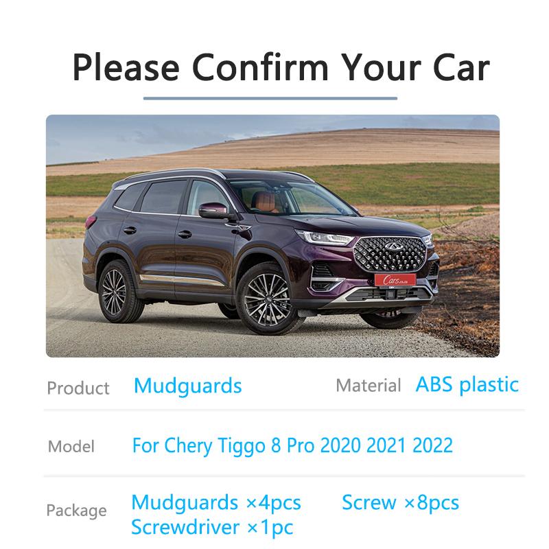 Car Mud Flaps For Chery Tiggo 8 Pro 2022 Splash Guard Front Rear Mudguards Protection Mudflaps Wheel Protector