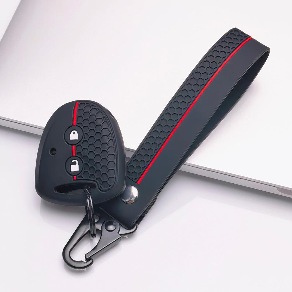 Key Cover for Toyota Hilux Yaris Corolla Rav4 Vigo Vitz Echo with Keychain Anti-Scratch Guard Shockproof Protection Soft Grip Texture