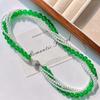 High Quality Natural Chrysoprase Artificial Crystal Pearl Multi-Layer Design Necklace Collarbone Chain
