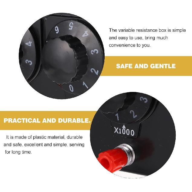 Variable Widerstandsbox 0-9999 Ohm, Einfache einstellbare Widerstandsdezkadenbox für den Physikunterricht, Schulversuchsausrüstung