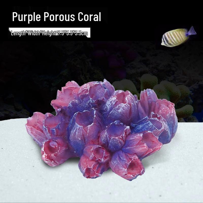 Aquarium Resin Coral Ornament Set: Simulated Coral Tree & Fish-Shrimp Hiding Decoration for Saltwater Tanks