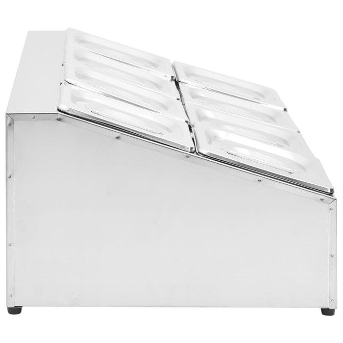Récipient Gastronorm - vidaXL - GN 1/6 - Acier Inoxydable - 8 Bacs - Couvercles Inclus