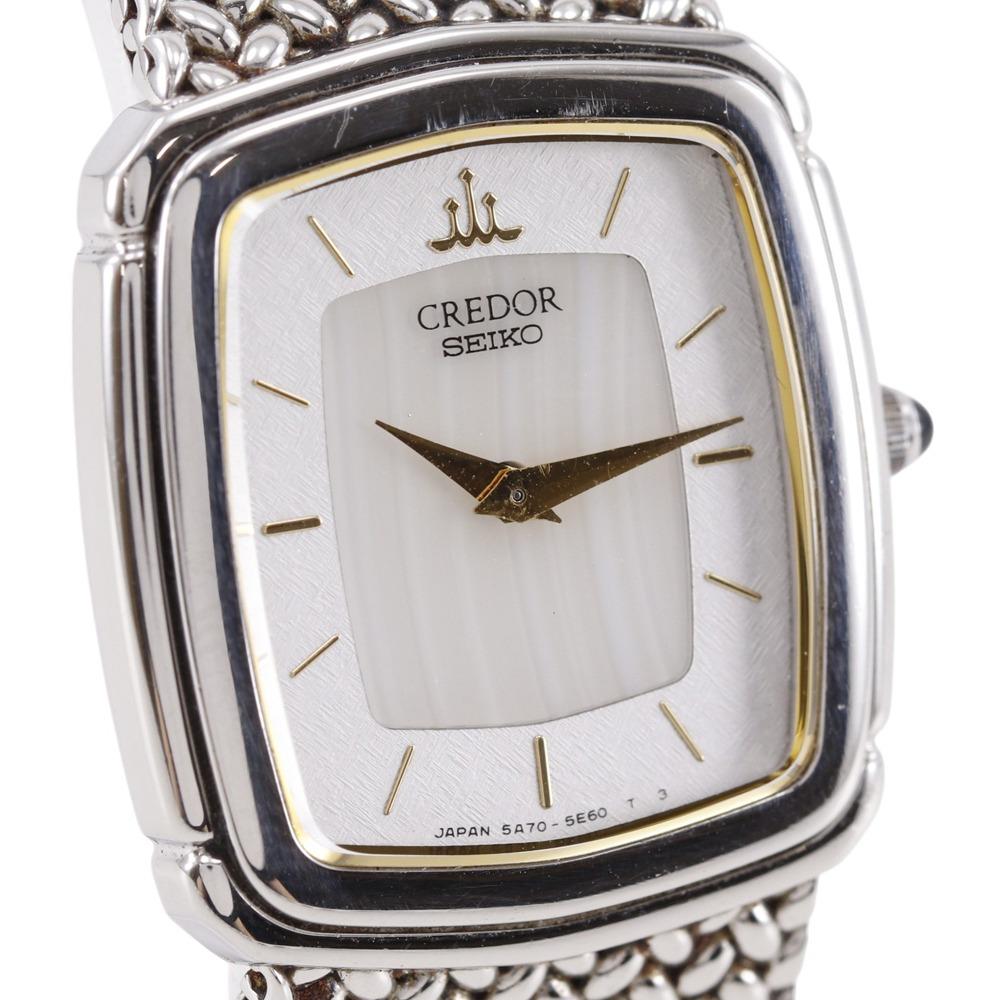 SEIKO CREDOR Watches 5A70-3C30 SilverDial Stainless Steel Quartz Analog display Women Used