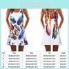 Vintage Boho Women Loose Summer Sleeveless 3d Floral Print Tank Mini Dress For Effortless Style