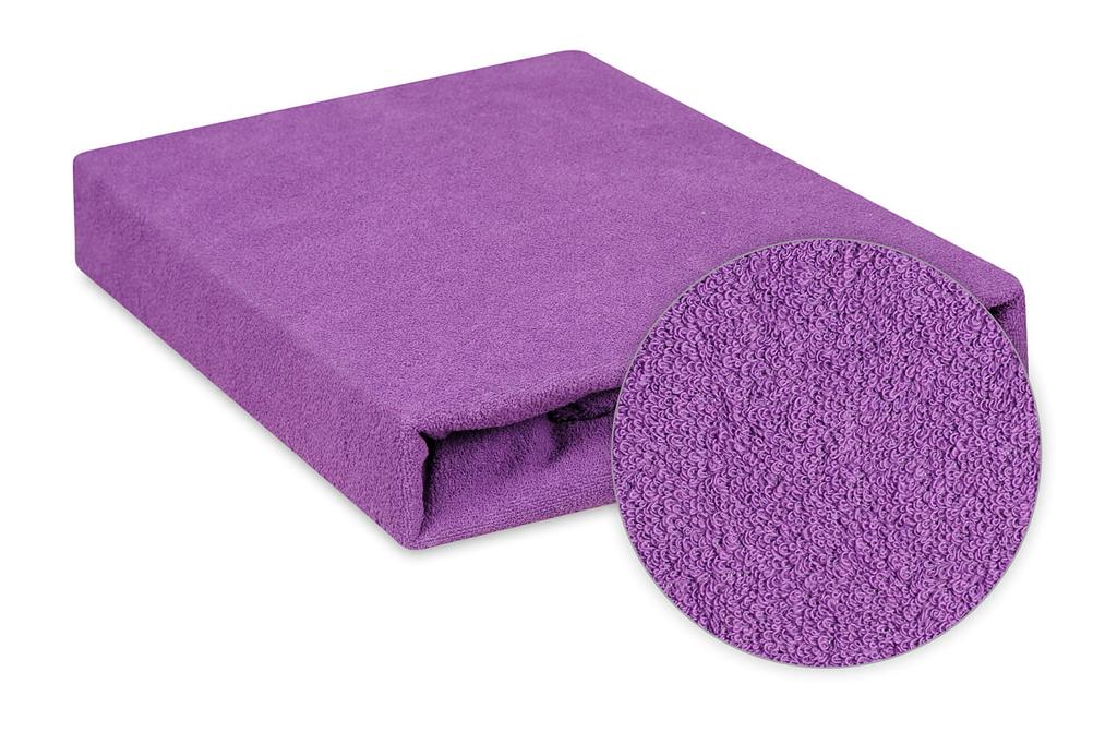 Prześcieradło frotte z gumką 180/190x190/200 premium fioletowe