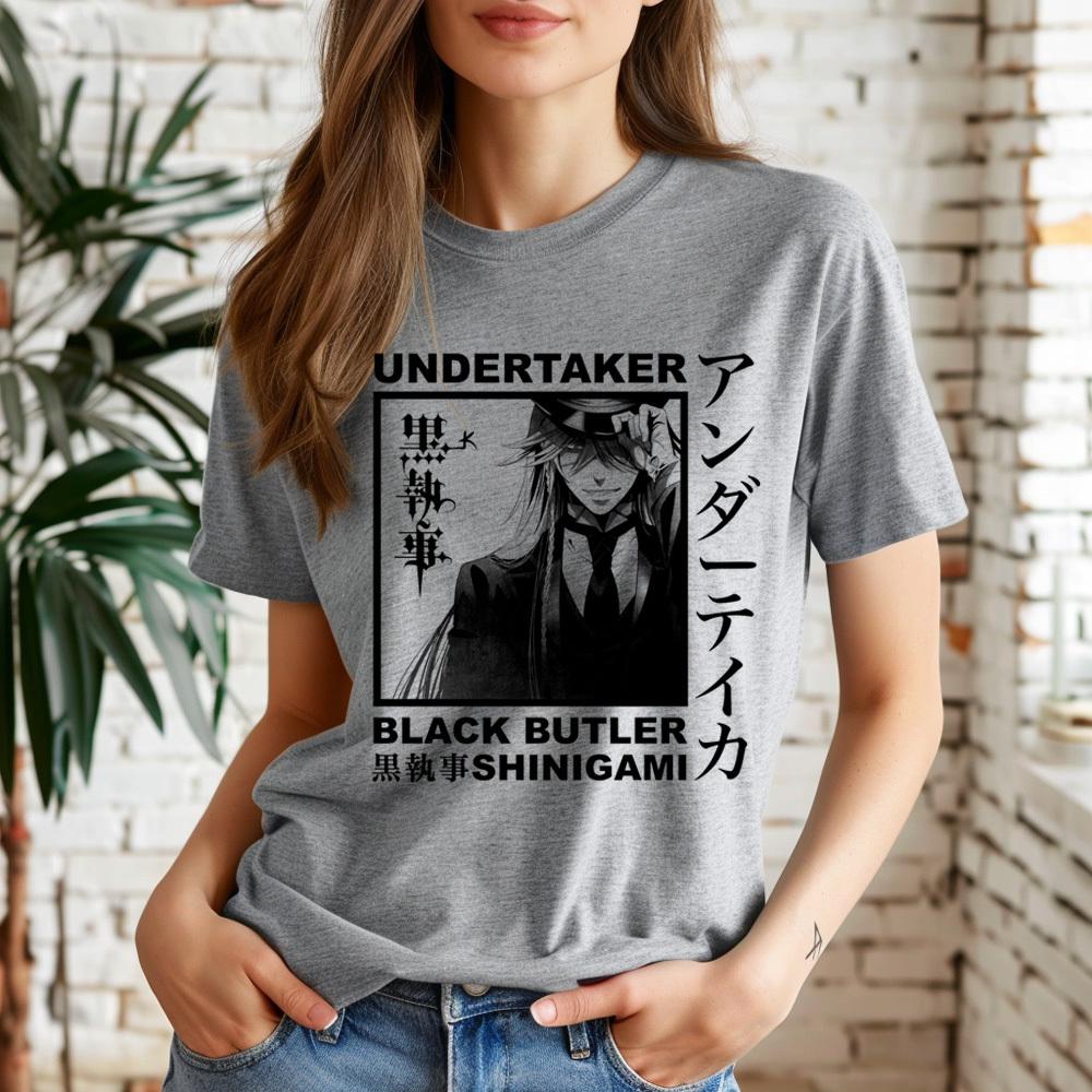 Black Butler shirt women Psychedelic women Graphic Retro korean clothes University t-shirt Retro harajuku Y2k 2000s Grunge