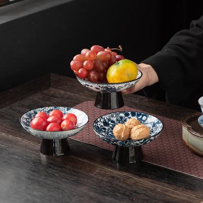 Furnace Tea Accessories Fruit Plate Antique Blue White Porcelain Fruit Plate Fruit Plate Guochao Small Snacks Inventory Heart Dried Fruit Refreshments