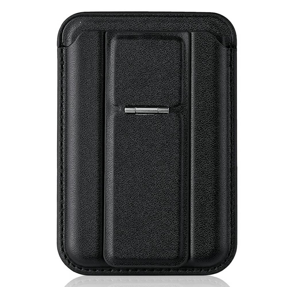 Compatible with MagSafe Leather Magnetic Card Holder Kickstand Combo Multi Card Slots For iPhone Series