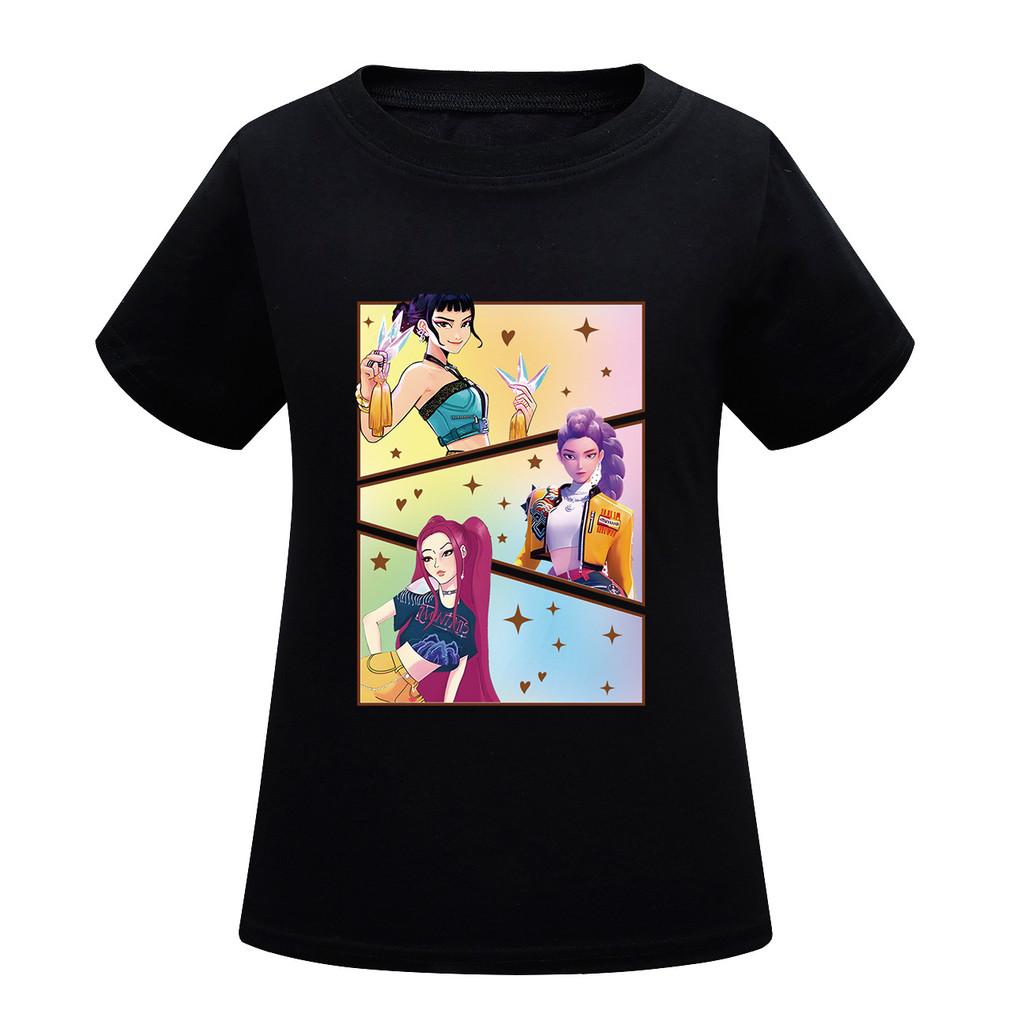 Kids Girls Anime Cartoon K-POP Rumi Zoey Mira Printed Casual Short Sleeves T-Shirt Top