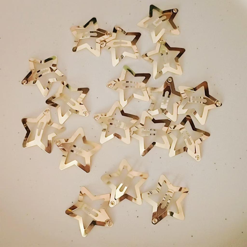 10 szt./30 szt. Spinki do włosów w kształcie gwiazdek Zatrzaskowe spinki do włosów w kształcie gwiazdek Antypoślizgowe spinki w kształcie gwiazdek dla dziewcząt kobiet Akcesoria Y2K Srebrne metalowe spinki do włosów Spinki do włosów w kształcie gwiazdek