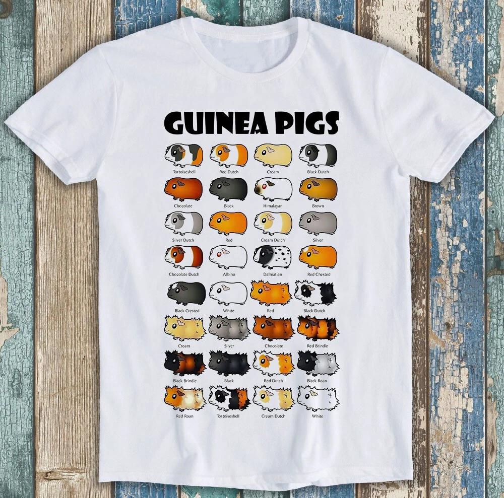 Список Пород Типы Морских Свинок Смешной Мем Унисекс Подарок Футболка T Shirt M1387 XXXL