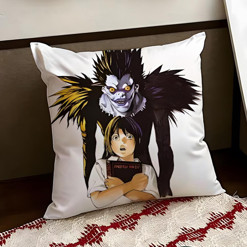 Anime DDeath NNote Cushion Cover Reversible Soft Durable Pillow Cover Home Car MultiScene Use for Daily Comfort