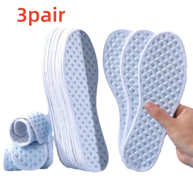 1/3pairs Wormwood Deodorant Soft Insoles: Breathable, Sweat-Absorbent, Herbal Comfort for Military Training & Summer Sports